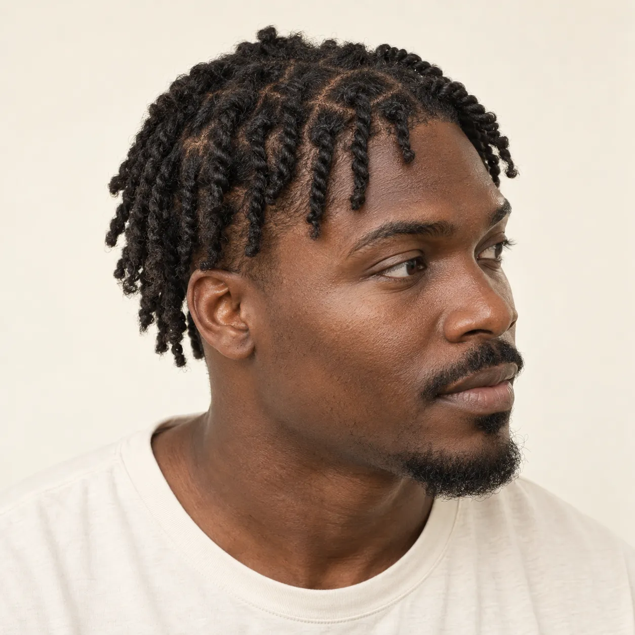 Editorial reference showing short individual two-strand twists.